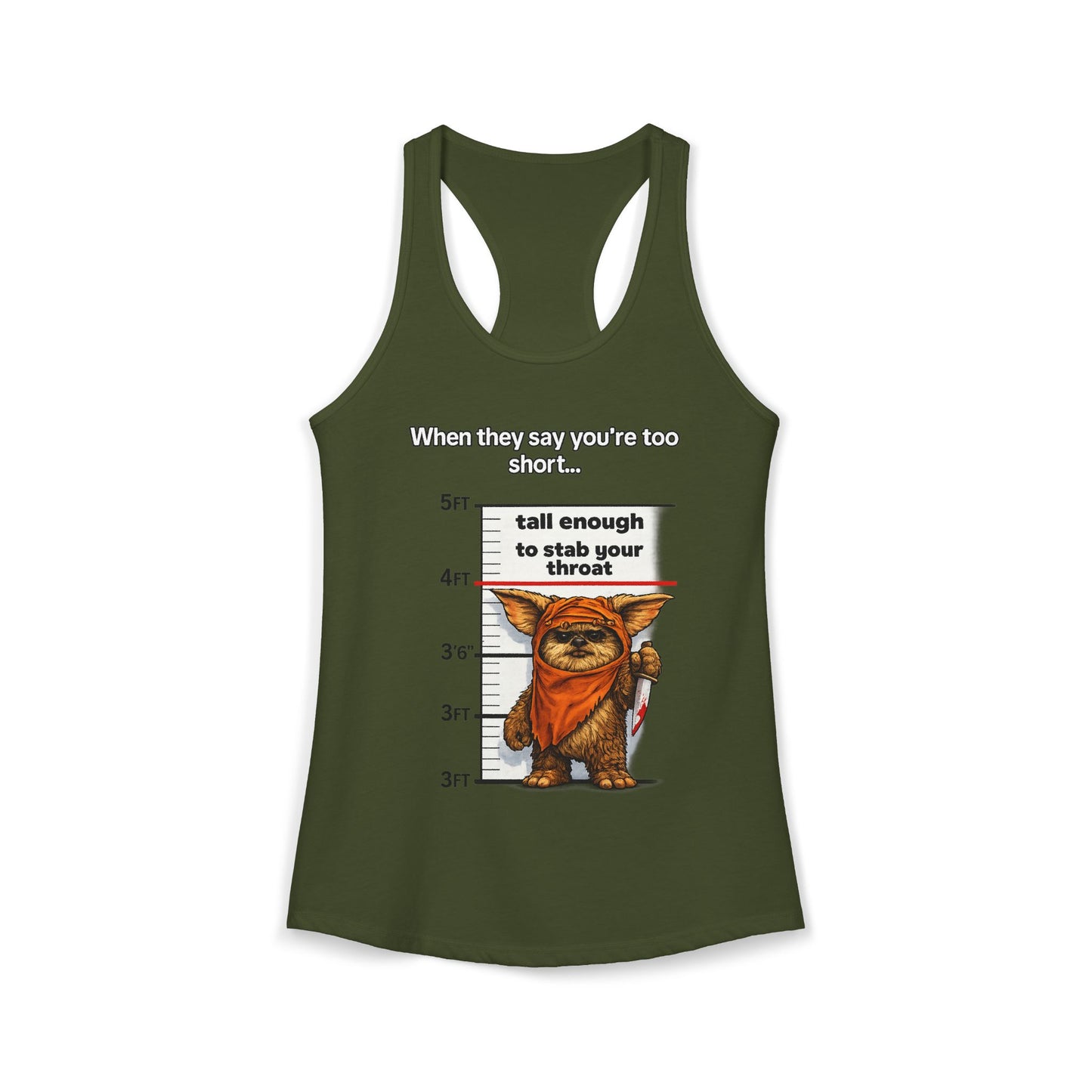 Ewolk Short People Tank Racerback Tank | Novelty Illustration, Cute Character