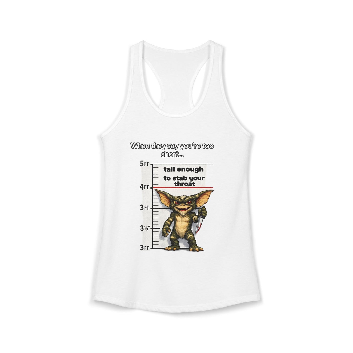 Funny Short People Throat Stab Tank | Sarcastic Quote Graphic