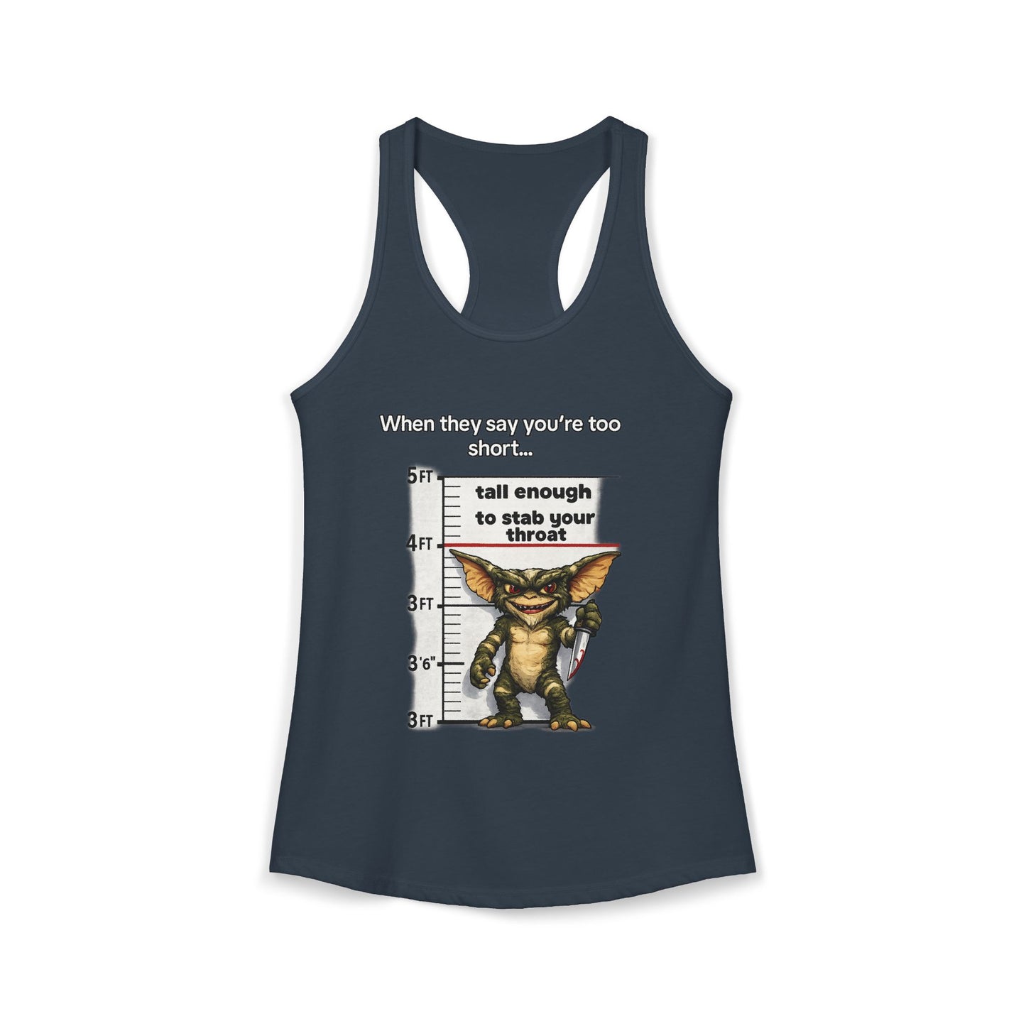 Funny Short People Throat Stab Tank | Sarcastic Quote Graphic