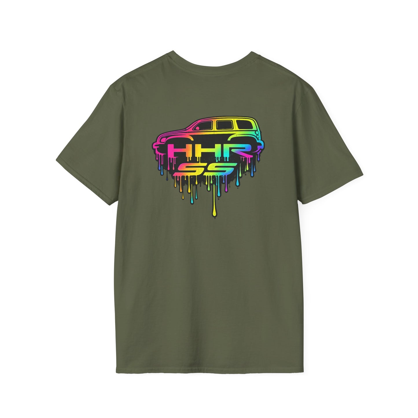 Rainbow Drip Retro Station Wagon T-Shirt | front and back HHR SS